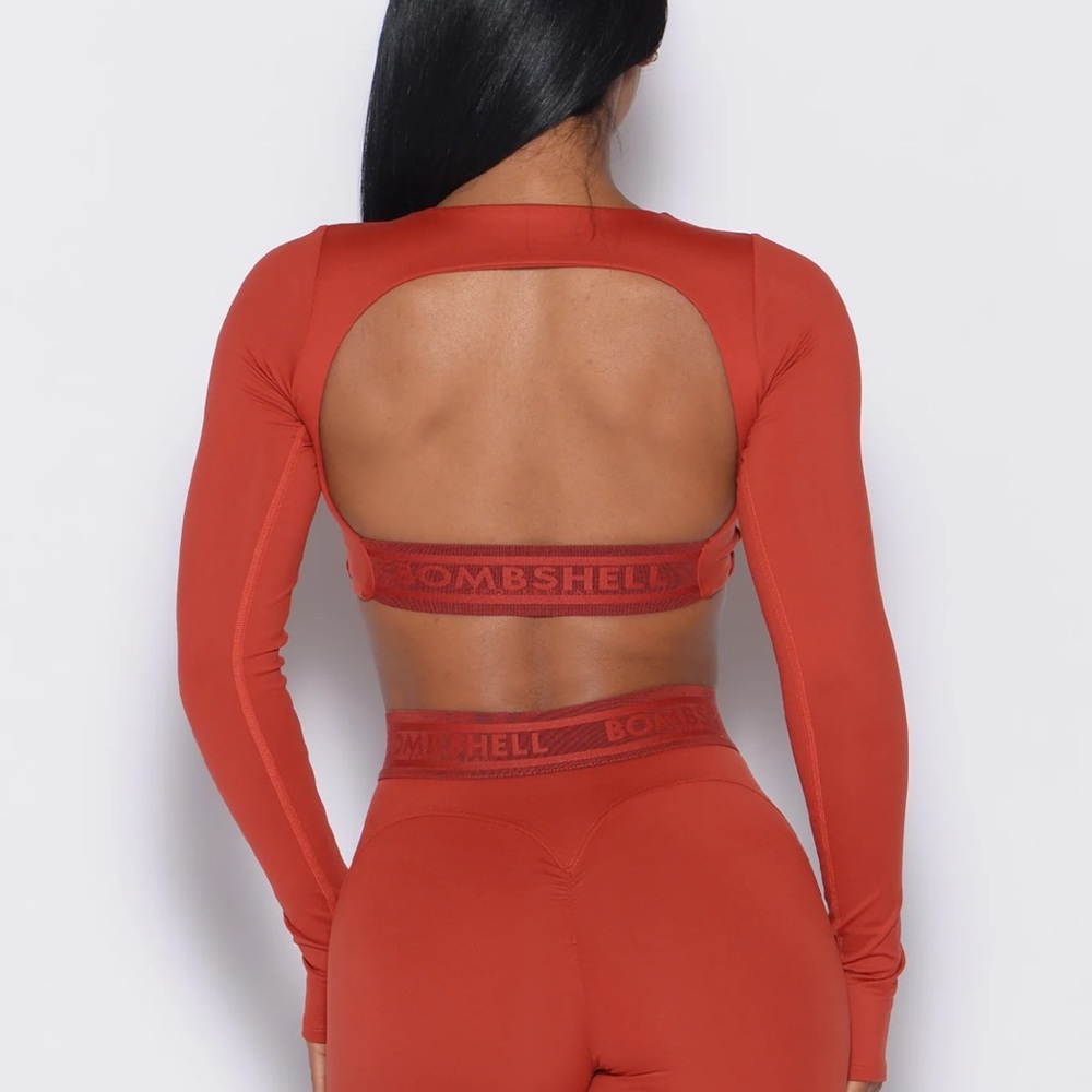 Bombshell Red Open Back Activewear Set